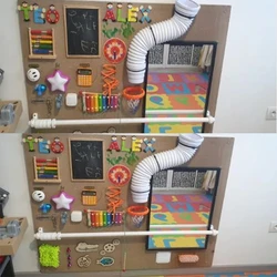 Busy Board DIY Toys Baby Montessori Sensory Activity Board Educational Accessories Wood Chip Skill Training Puzzle Children Kids