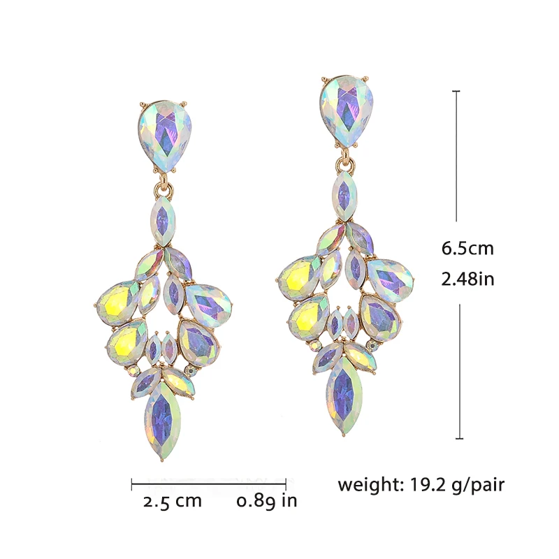 Veyofun Luxury Hollow out  Crystal Dangle Earrings for Women 2019 Fashion Drop Earrings Jewelry