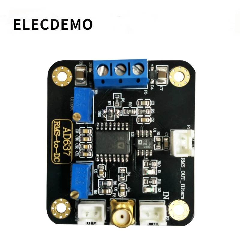 AD637 Modul RMS Deteksi Modul Puncak Tegangan Deteksi Modul Tegangan DC Output dengan Low Pass Filter Fungsi Dewan Demo