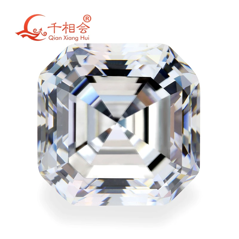 

3.5-15mm DF GH color white asscher shape diamond cut moissanite loose gem stone qianxianghui