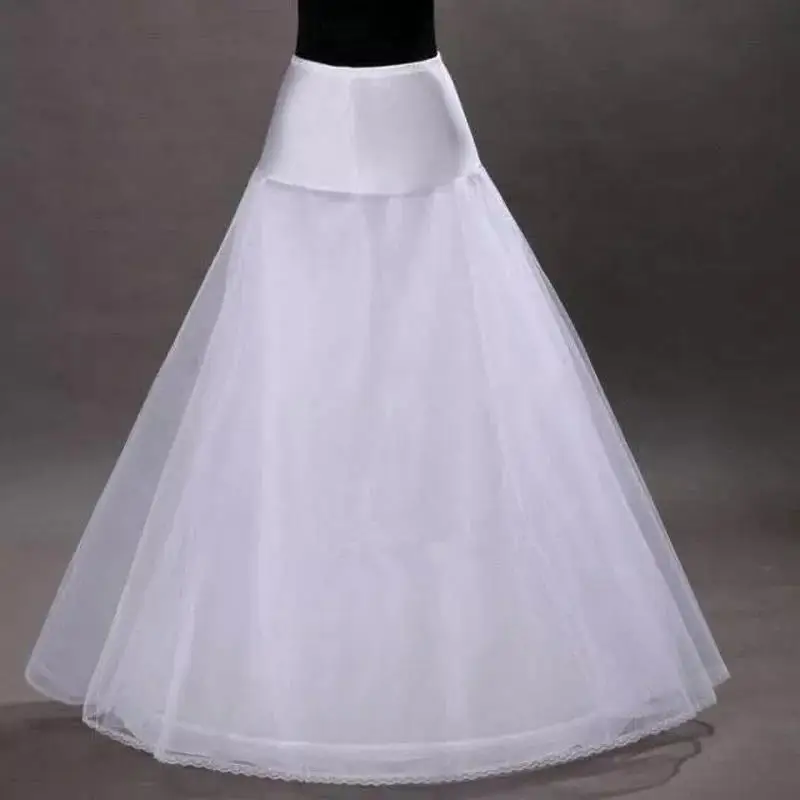 A Line 1-hoop 2-layer Tulle  Bridal Petticoat Underskirt Crinolines for Wedding Dress