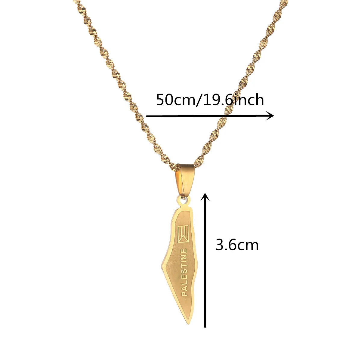 Stainless Steel Israel Map Pendant Necklace Jewish Trendy Israel Map Jewelry