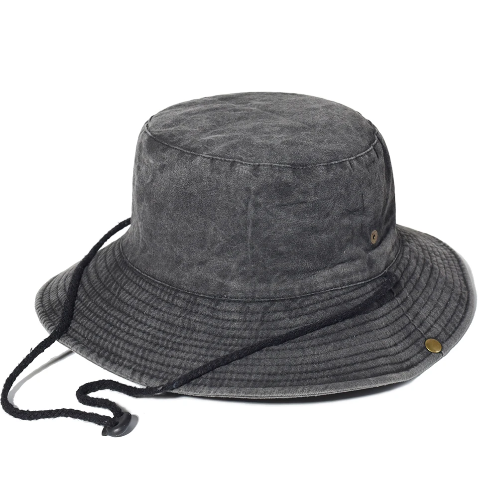 Sombrero de Sol de algodón para hombre y mujer, gorro de cubo de ala ancha para pesca, senderismo, Safari al aire libre, de verano