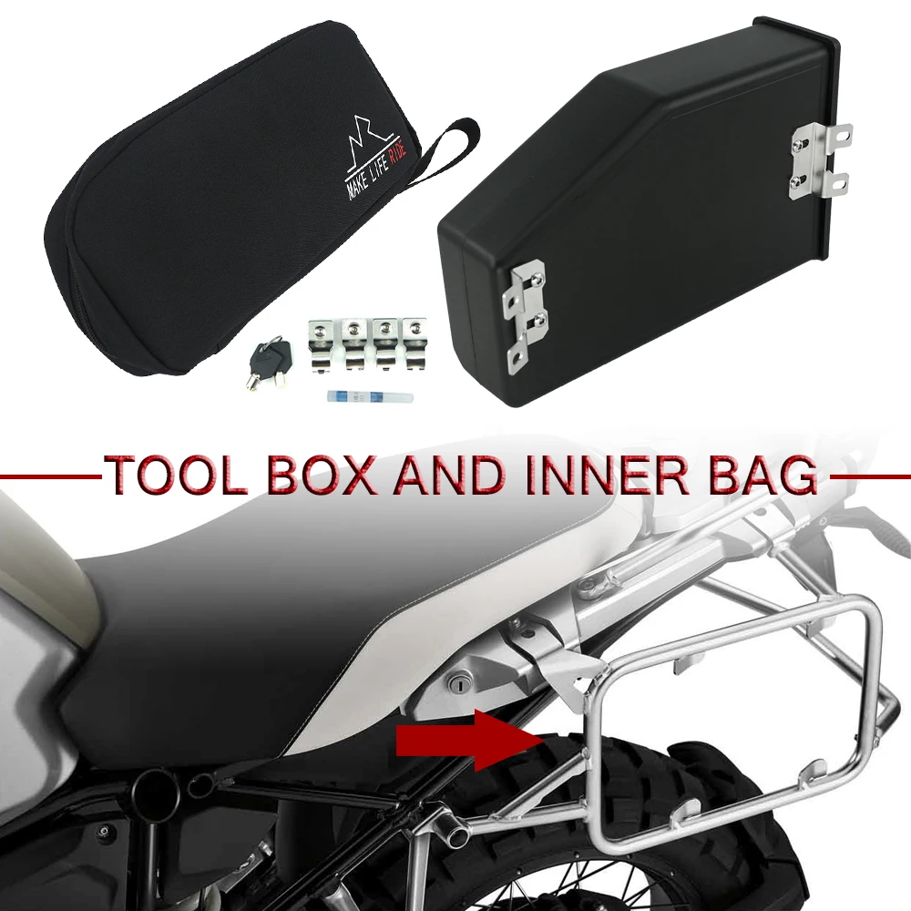 

Motorcycle Tool Box For BMW R1200GS R1250GS Adventure F750GS F850GS 2018-2022 2023 Left Side Bracket 5 Liters Toolbox Inner Bag