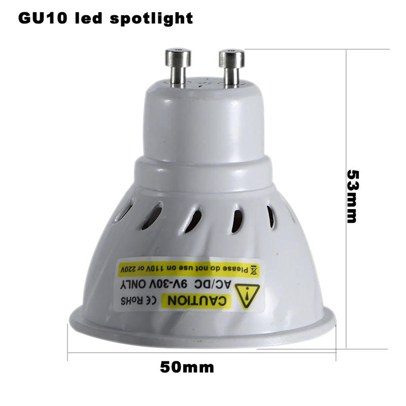 Ampoule LED MR16 GU10 3W basse tension, spot en plastique, AC DC 12 24 V Volt, lampe GU 10 blanc chaud 12V 24 V plafond, 2 pièces