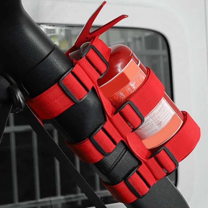 Car Roll Bar Fire Extinguisher Holder Car Accessories Fire Extinguisher Mount Strap for Wrangler TJ JK JL 97-18