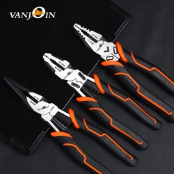 Vanjoin Multifunctional Electrician Pliers Wire Cutter Cable Stripper Crimping Tool Alicate Universal Nose Pliers Hand Tools