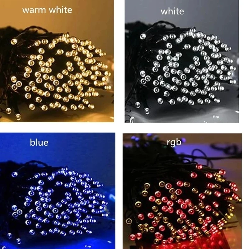 Natal 32m solar string lâmpadas à prova dwaterproof água ao ar livre iluminação do jardim natal decoração do feriado luzes de fadas navidad ano novo