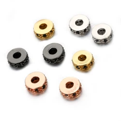 Copper 3pcs/lot Black CZ Cubic Zirconia Spacer Beads DIY Charms Beads for Men's Bracelet Necklace Jewelry Making Accessories