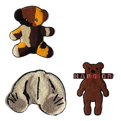 Cartoon Decorative Kitty Cat Bear Chenille Icon Towel Embroidered Applique Patches For clothes DIY Iron on Badges on a Backpack