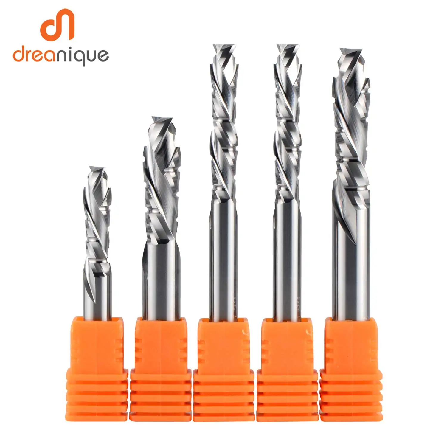 DREANIQUE Up&Down Cutter Carbide CNC Router Bit 6mm 8mm Shank Two Flutes Wood Craving Engraving Tool Compression Milling Cutter