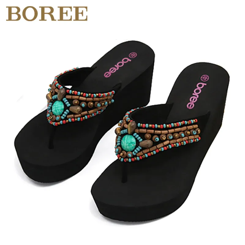 Boree 2024 Summer Flip Flops Slippers Womans Platform Shoes Female Beach Outdoor Slides Non-slip Sandals femme pantoufles