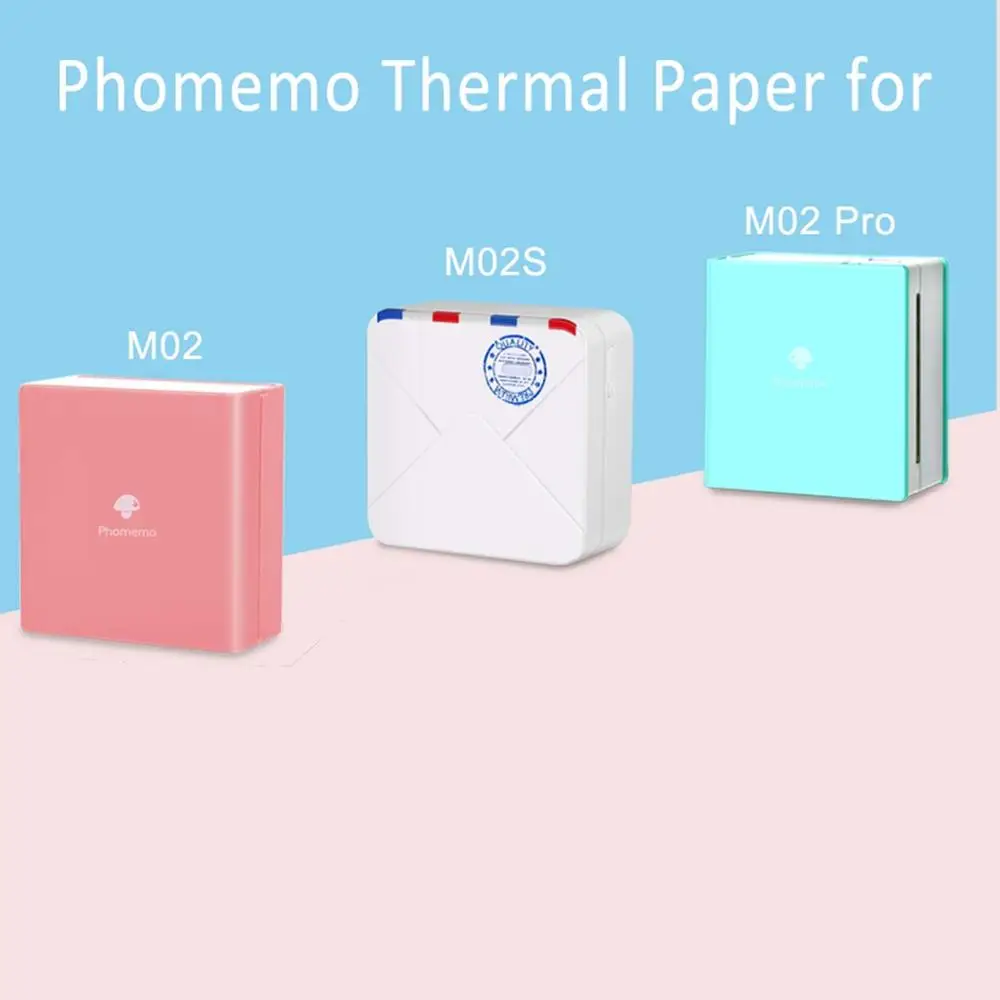 Rolo de papel autoadesivo imprimível, Phomemo M02, M02S, M02 Pro Printer, papel de impressão de etiquetas térmicas