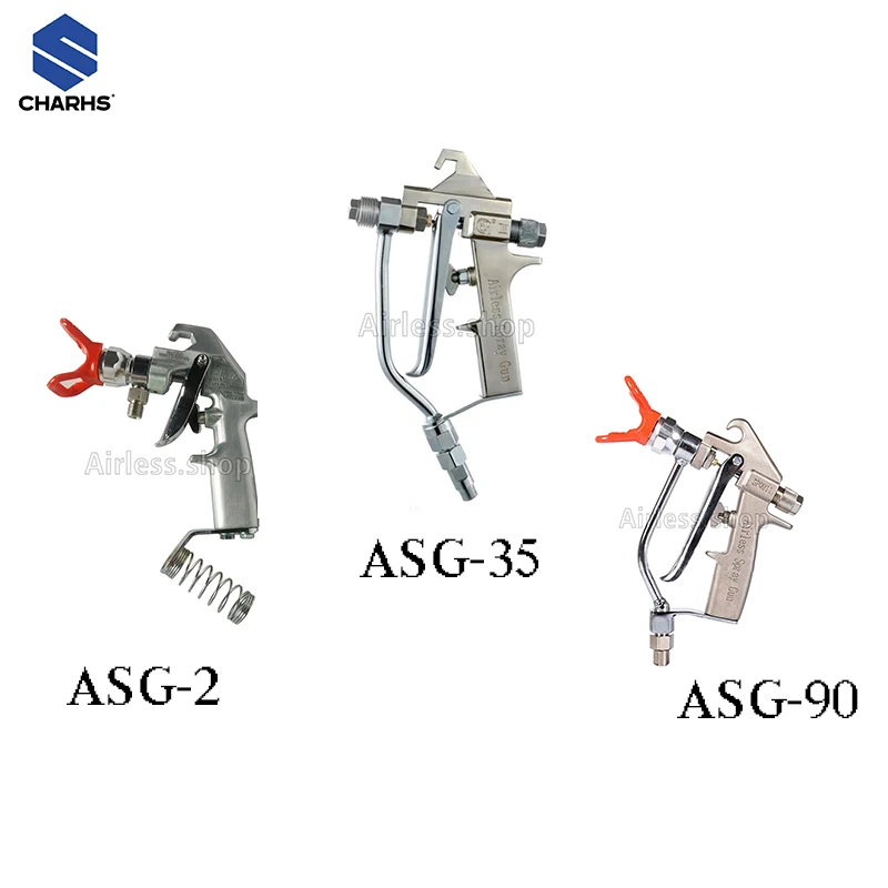 CHARHS airbrush ASG-2/35/90Airless Paint Spray Gun 345bar / 5000psi Putty Spray Gun High Pressure airbrush 2-finger trigger