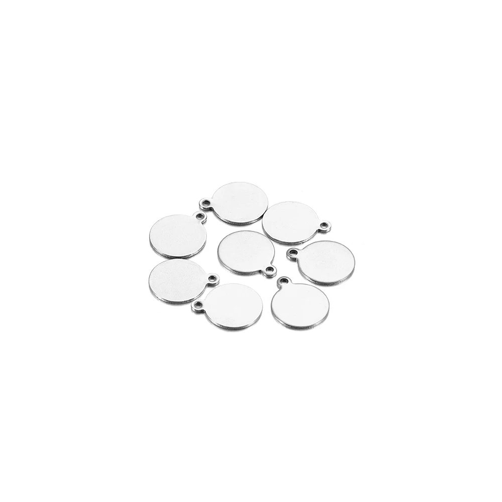 10-50pcs 6-30mm Stainless Steel Round Disc Pendant Blank Charms Pendants For Logos Stamping Tags DIY Jewelry Making Accessories