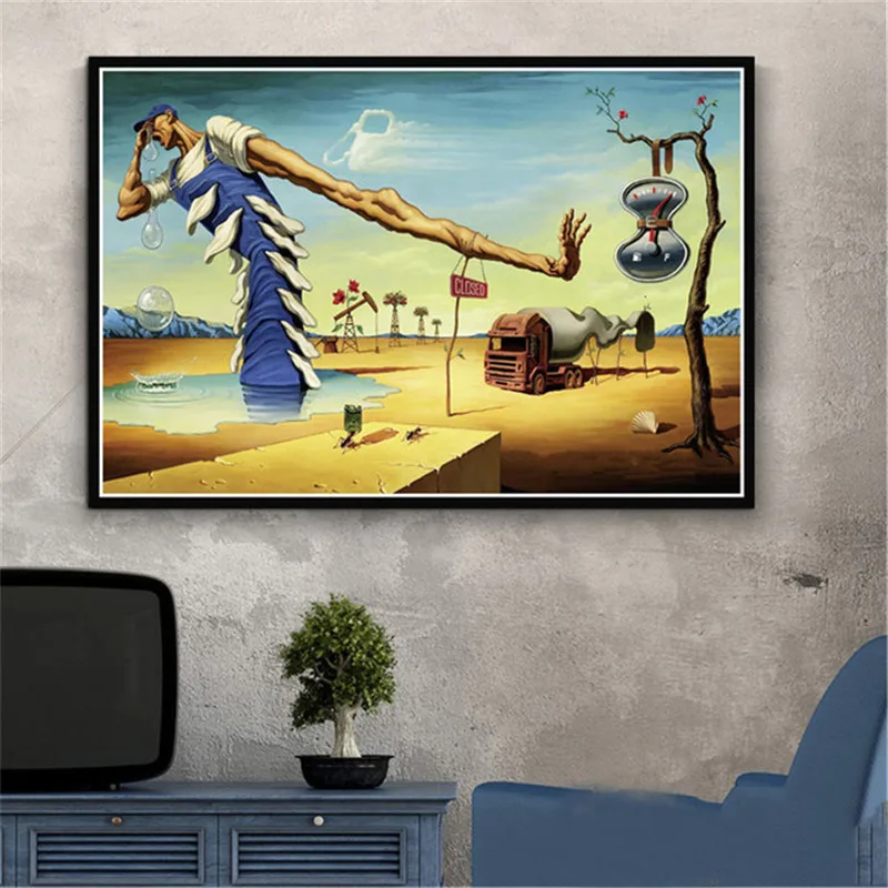 Salvador Dali Surrealism Wall Art Picture Canvas Painting Retro Quadro Posters and Print for Living Room Home Decoration Cuadros