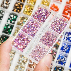 1 scatola Mix formati ss6-ss20 vetro Non Hot Fix Strass retro piatto pietra di cristallo Strass glitter chiodo diamante per indumento fai da te