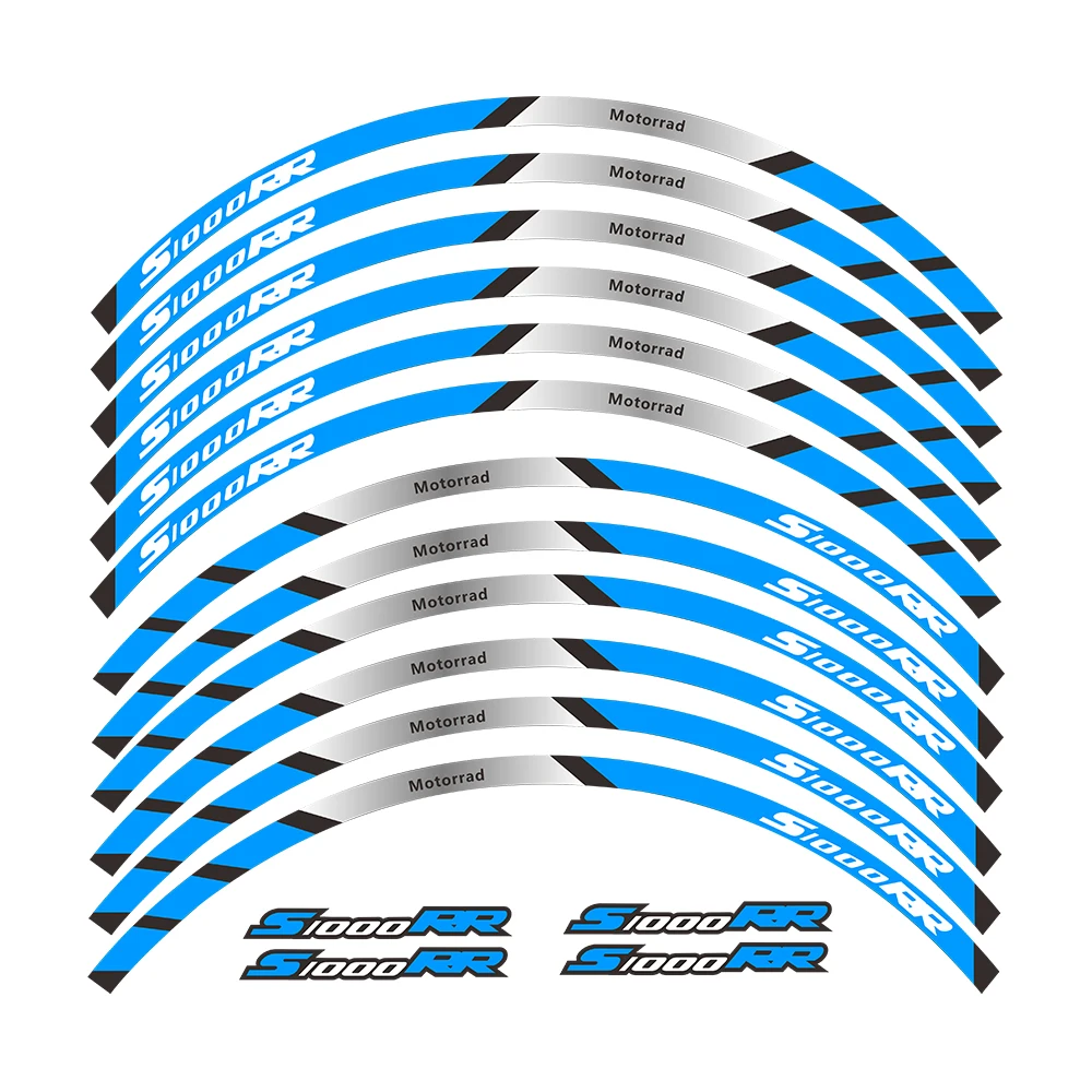 Pegatinas de borde exterior para ruedas delanteras y traseras de motocicleta, calcomanías de rueda de rayas reflectantes para BMW S1000RR