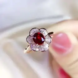 Natural and Real Ruby Ring 925 Sterling Silver Finger Ring For woman Wedding Party female Ring Gift Wholesale