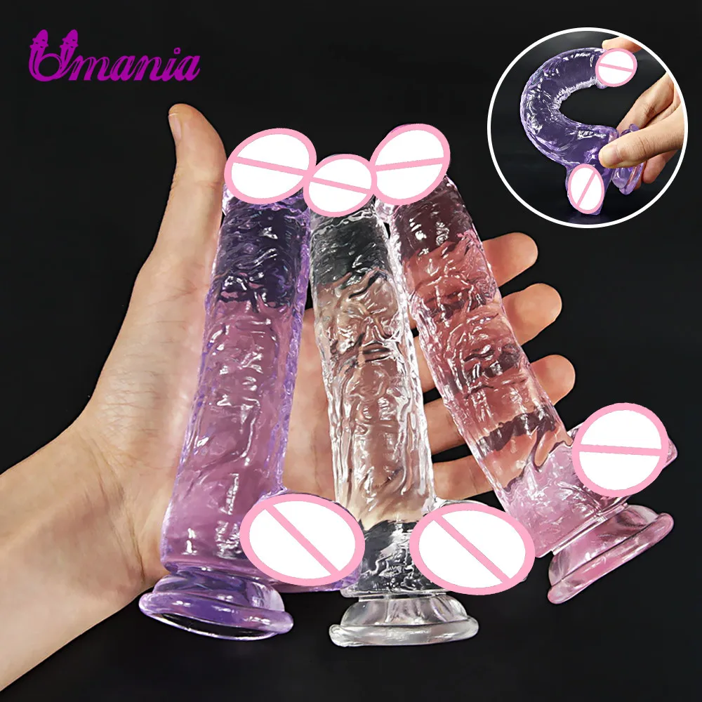 Realistic Silicone Dildo Jelly Dildo Sex Toy For Women With Thick Glans Real Dong With Powerful Suction Cup Stiff Cock Sex Toys