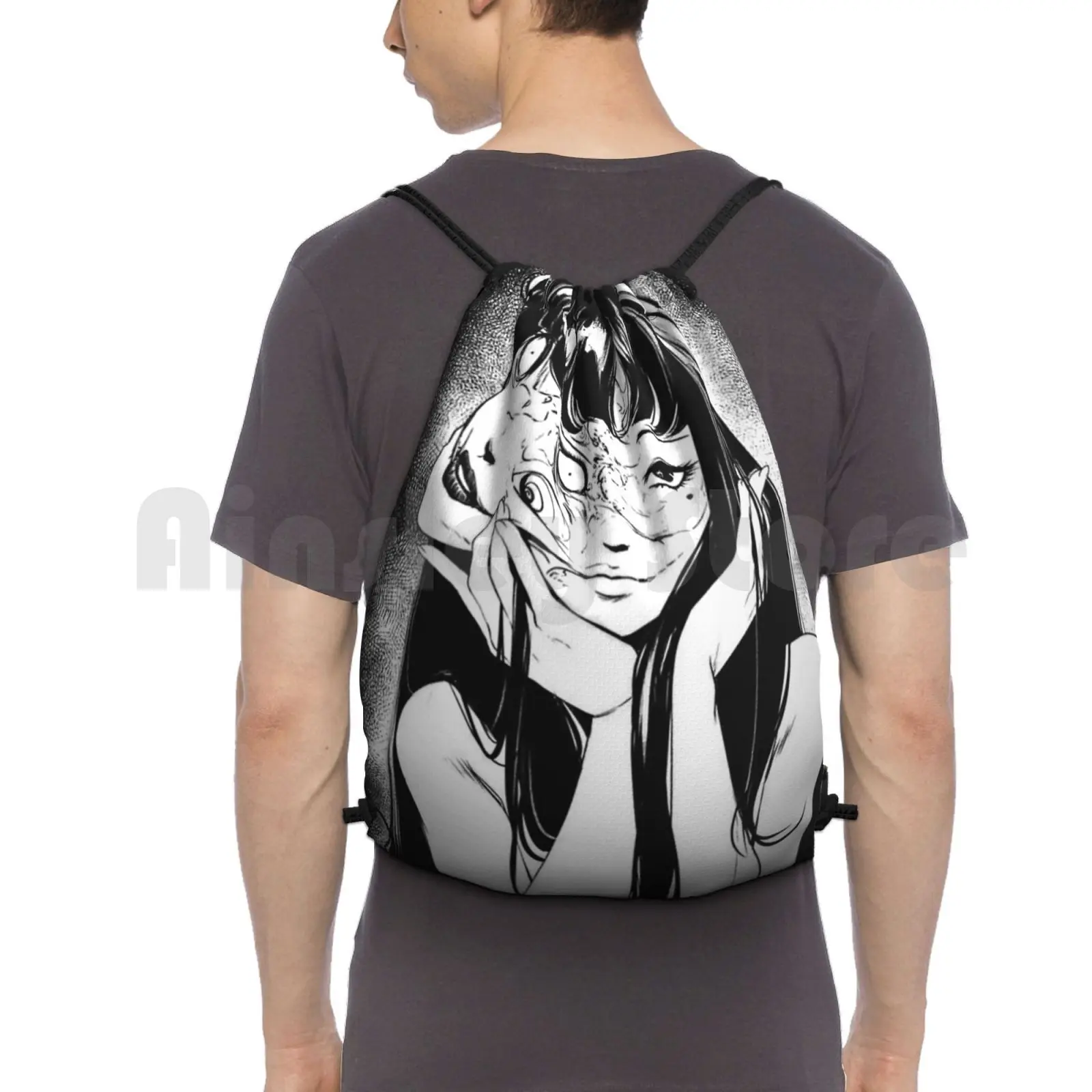 Tomie By Backpack Drawstring Bag Riding Climbing Gym Bag Tomie Manga Anime Horror