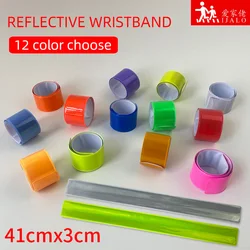 41CM Armband Reflective Wristband Slap Band Bracelets Slap Wrap for Running Bicycle Riding Safety Visibility