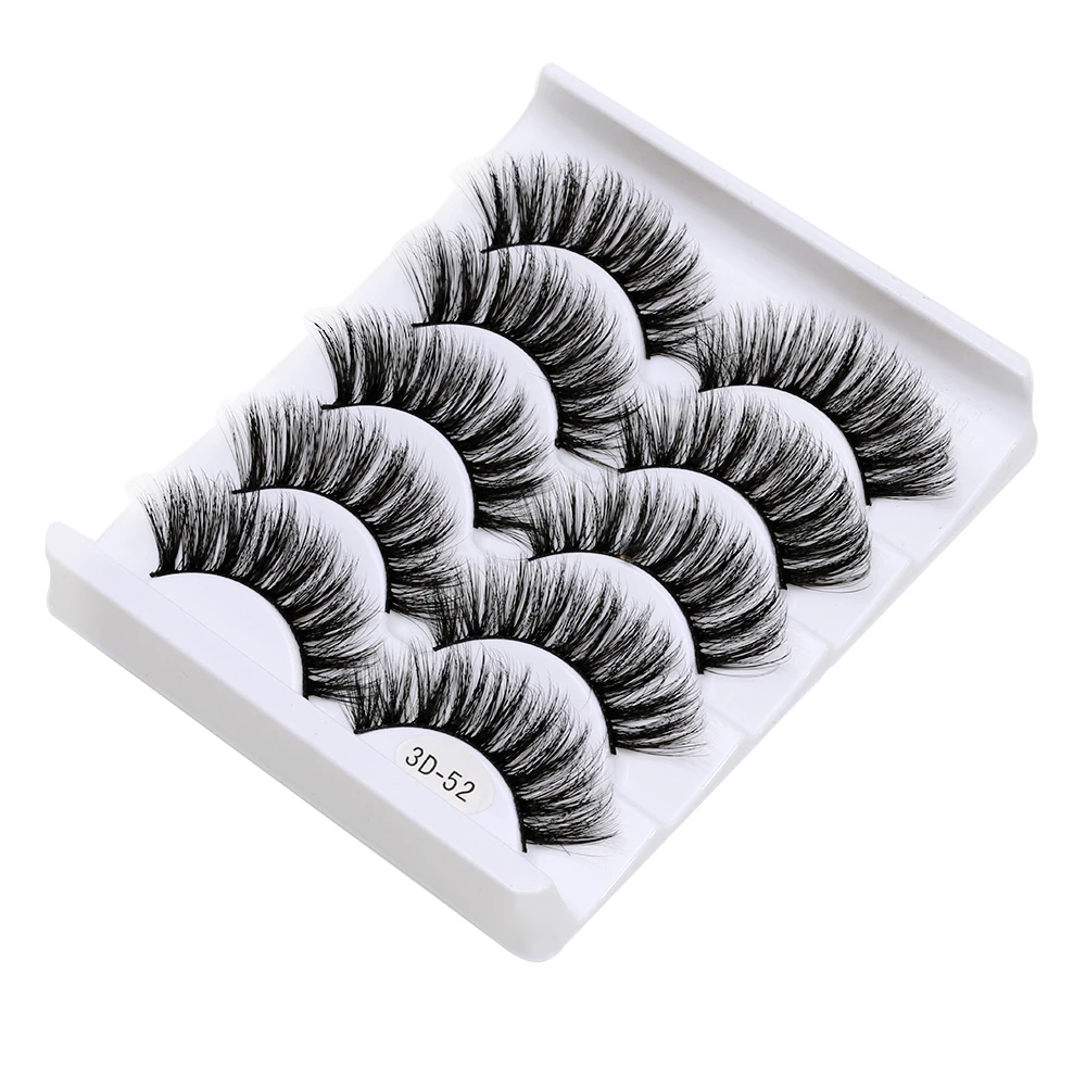 5 Pairs/set Natural Thick Handmade 3D False Eyelashes Trendy Comfortable Fake Eyelashes Lashes Extension Supplies Big Eye Tools