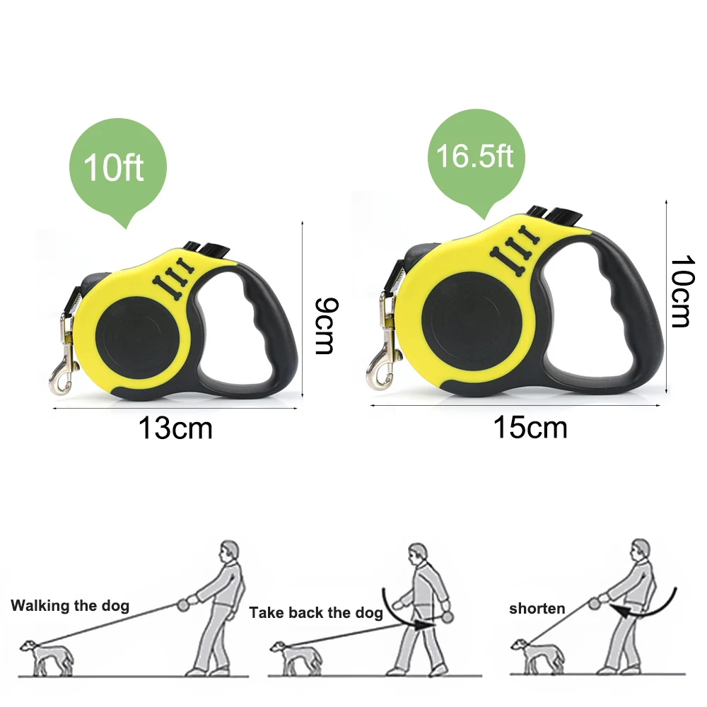 3/5M Dog Leash Durable Automatic Retractable Leashes Cat Puppy Walking Running Leads Roulette Dogs Cat Extending Leashes