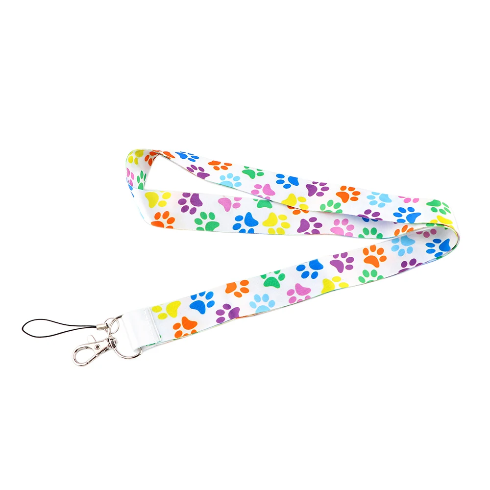 ER833 Dog Paw Print Lanyard For Key Neck Strap Lanyard Card ID Badge Holder Key Chain Key Holder Hang Rope Key Rings Gifts
