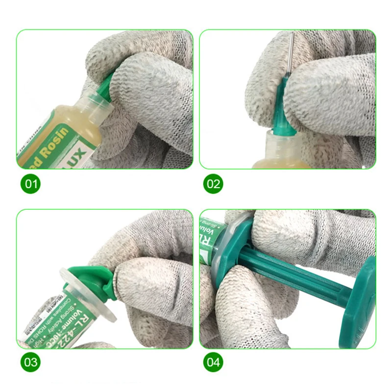 Universele 10cc Spuit Flux Booster Soldeerpasta Plastic Putter Handleiding Spuit Plunger Dispenser Voortstuwing Reparatie Handgereedschap