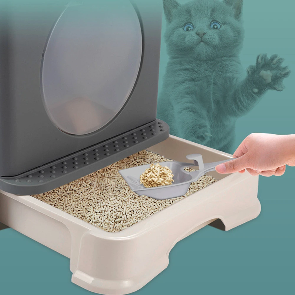 Imagem -06 - Gato Caixa de Areia Tampa Gatos Toalete à Prova de Respingo Totalmente Fechado Pet Litter Box Suprimentos de Gato com Grande Colher de Areia Ergonómica