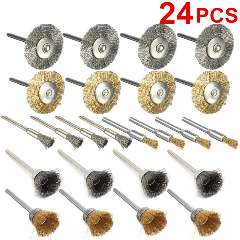 10 Cái/bộ 22Mm Dây Thép Không Gỉ Bánh Bàn Chải Dụng Cụ Dremel Rotary Cho Máy Khoan Mini Đánh Bóng Dremel Phụ Kiện Dremel