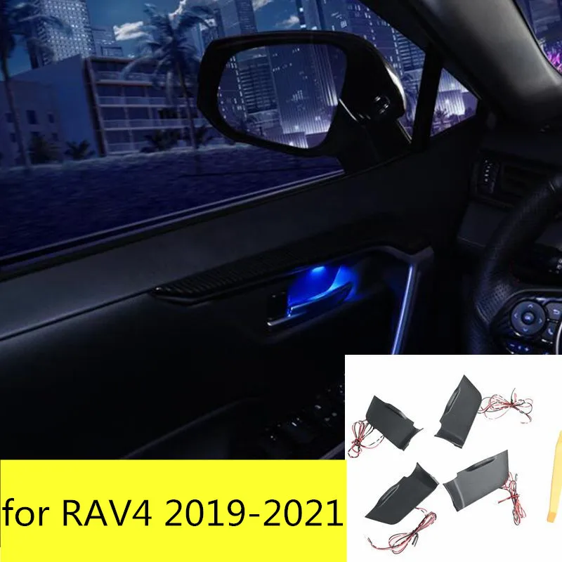

4 шт., декоративные синие светодиодсветодиодный лампы для Toyota RAV4 2019 2020 2021