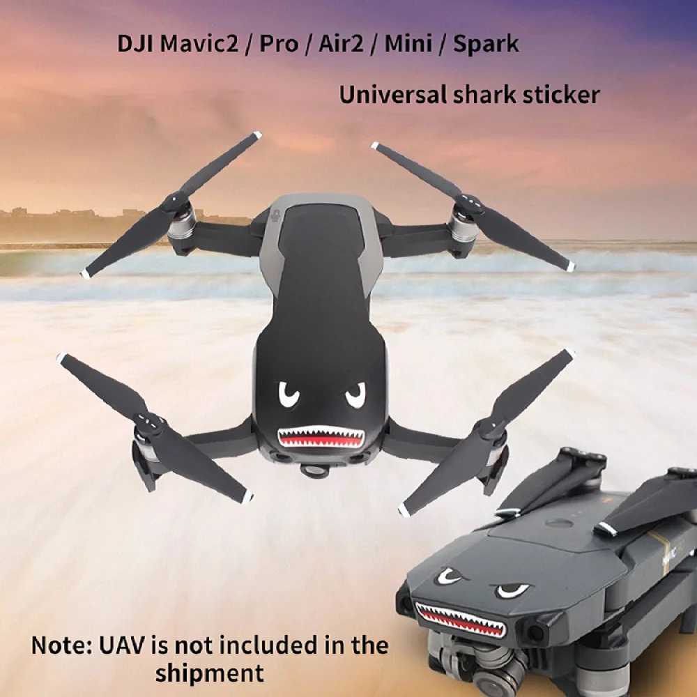 Suitable For DJI Mavic2 / Pro / Air2 / Mini / Spark Fuselage Universal Shark Expression Body Sticker Accessories Battery Sticker