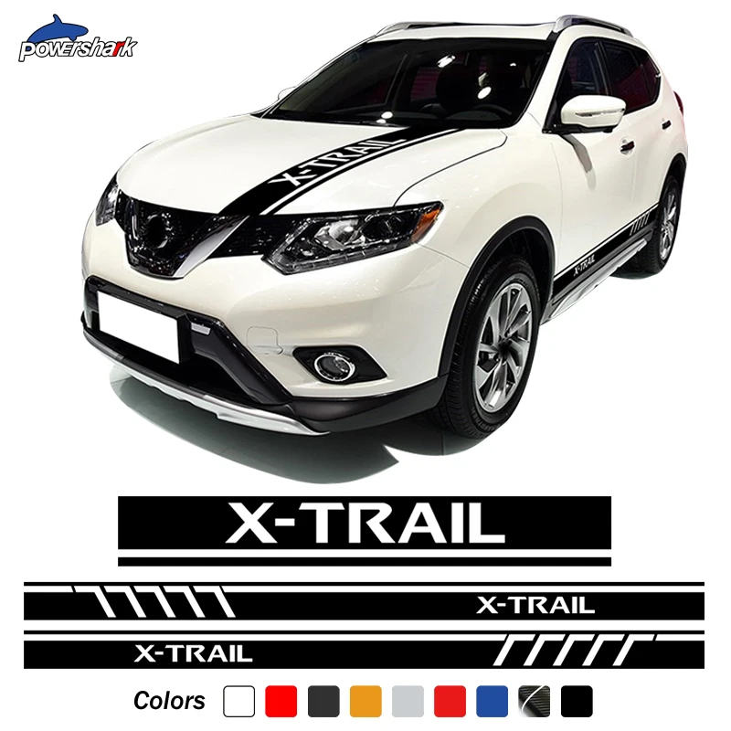 

3 Pcs Racing Sport Door Side Stripes Skirt Sticker Car Hood Decal For Nissan X-Trail T30 T31 T32 T33 Accessories 2020 2021 2022