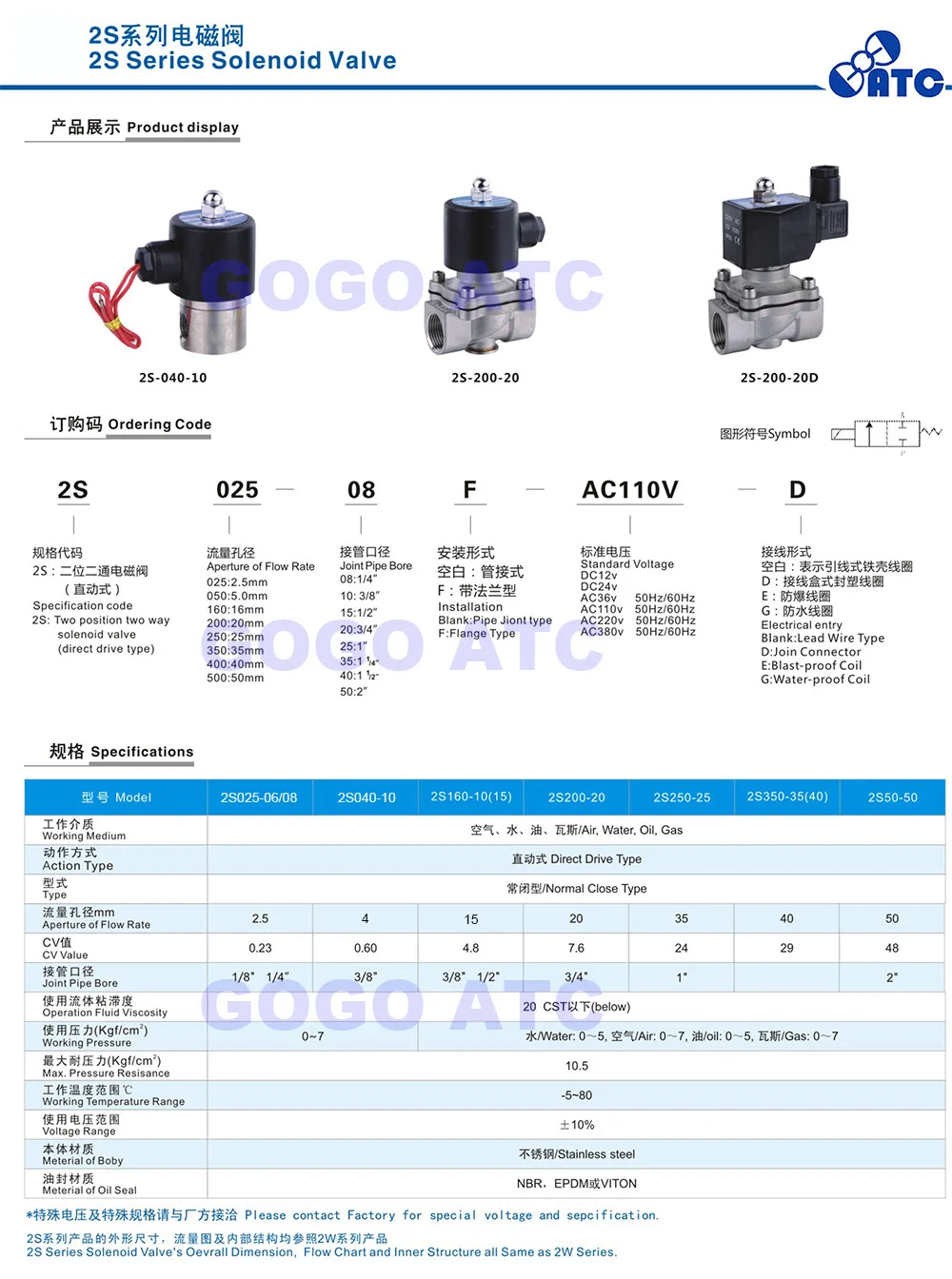 Электромагнитный клапан 2 Way Stainless steel mini water solenoid valve 1/4 3/8 12V 24V 110V 220V 380V 36V N.C 2S025-08 2S040-10 Wire lead valve Пневматика — деталь 1