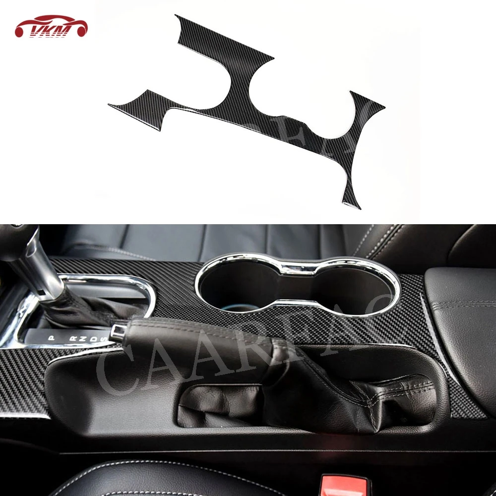 

Real Carbon Fiber Car Gear Shift Panel Trim Frame Cover For Ford Mustang LHD 2015 -2017 Center Console Sticker