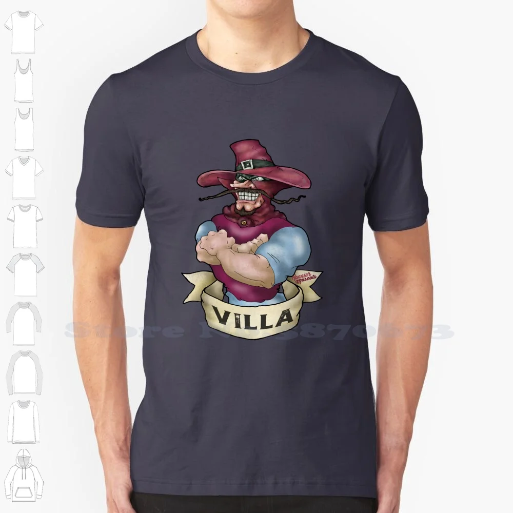 Villan Mascot 100% Pure Cotton T-Shirt Ronnies Mascots Avfc Villan Villain Football Soccer