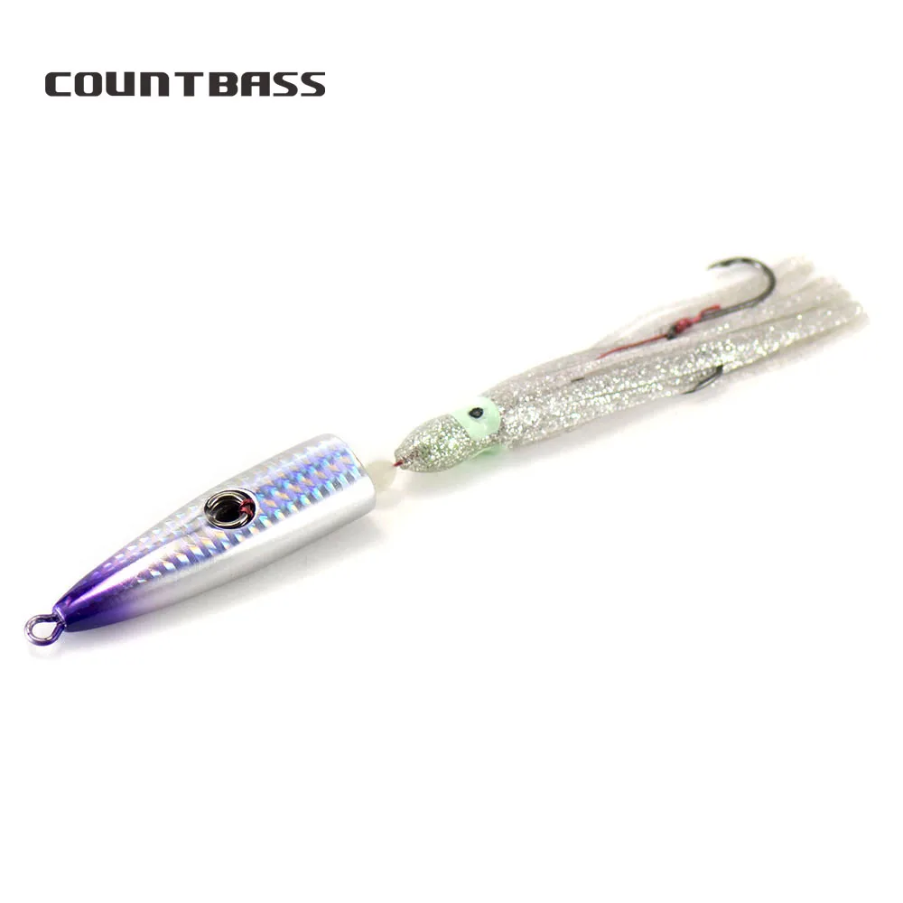 

120g 4.3oz Saltwater Bullet Bottom Ship Inchiku Jigs with Octopus Assist Hook, Snapper Fishing Lure Squid Jigging Japanese