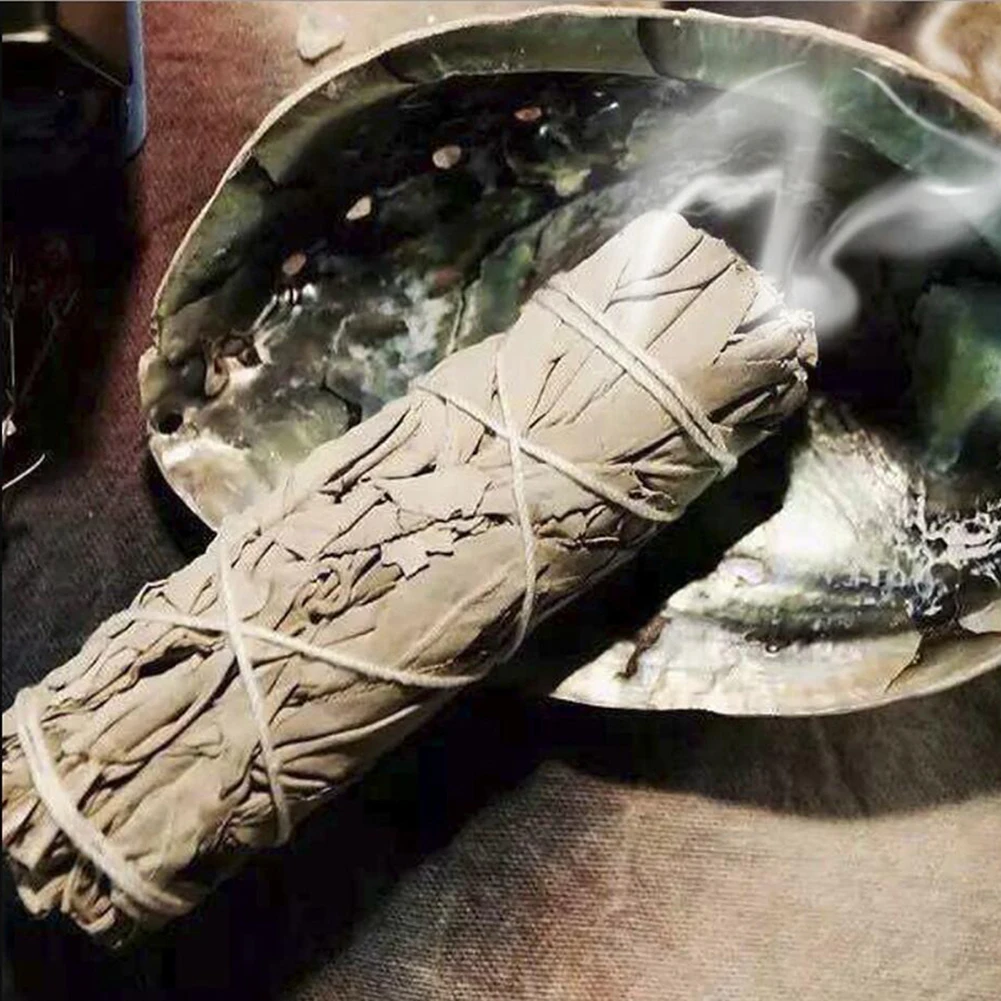 Natural White Sage Grass Bundle Smudge Sticks Pure Leaf Smoky Indoor Purification Grass Incense Home Office Cleansing