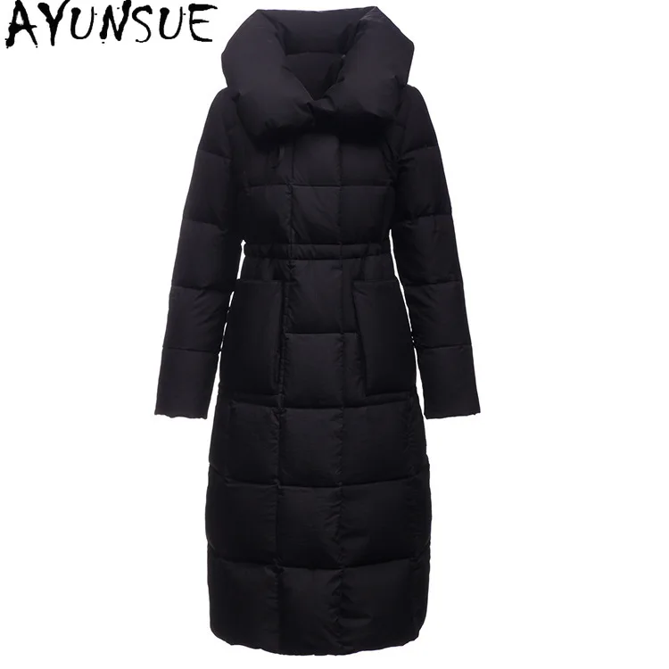 AYUNSUE Women's Down Jacket Fashion High Quality 90% White Duck Down Coat Female Long slim Woman Parkas Chaqueta Mujer 2020