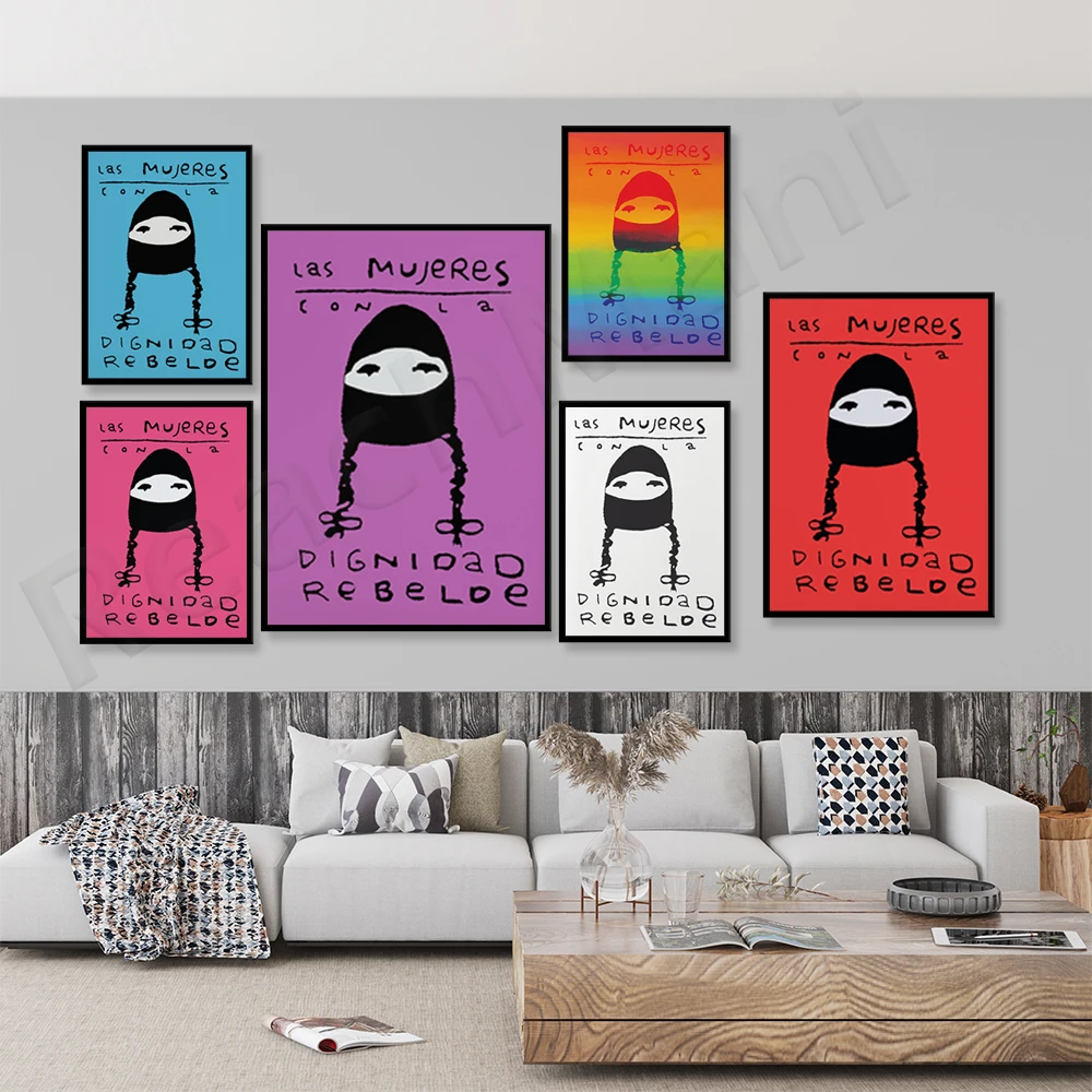 Las Mujeres Con La Dignidad Rebelde Feminism Mexico Zapatista Poster Rainbow Gay LGBT Black Life Material Socialism