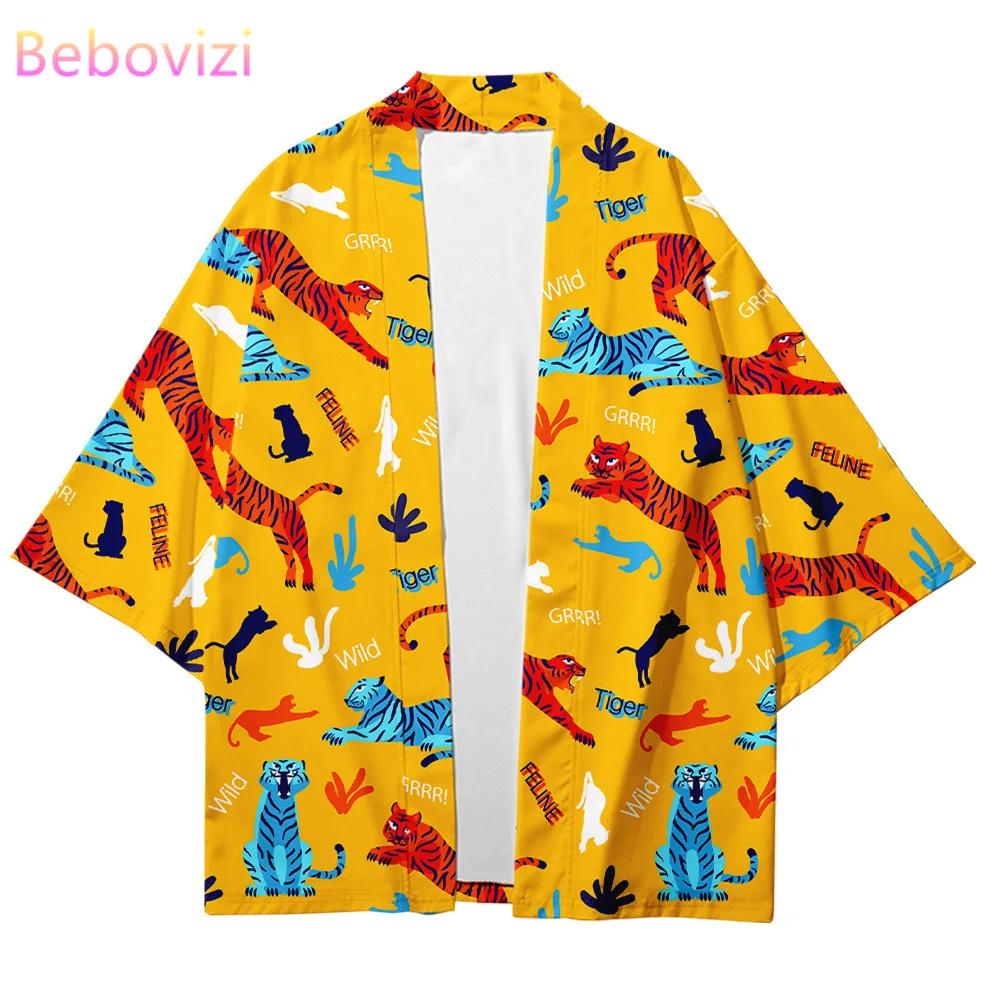 

Plus Size XXS-4XL Cartoons Printing Japanese Style Fashion Kimono 2020 Men and Women Cardigan Blouse Haori Obi Asian Clothes