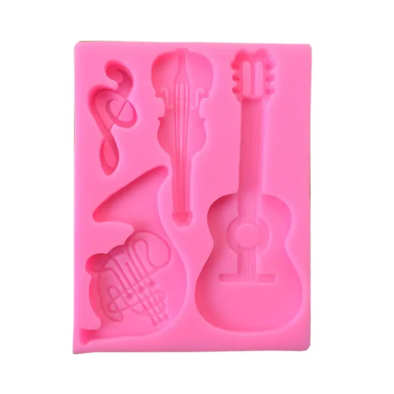 Handmade Musical Instruments Resin Mold Guitar Violin Keychain Pendant Epoxy Resin Casting Mold Jewelry Making Tools