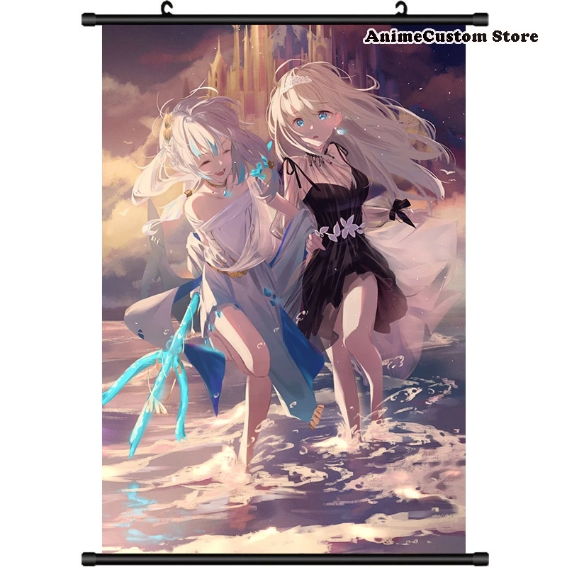 Game Hololive VTuber Watson Amelia HD Wall Scroll Roll Painting Poster Hang Poster Home Decor Collectible Decoration Art Gift