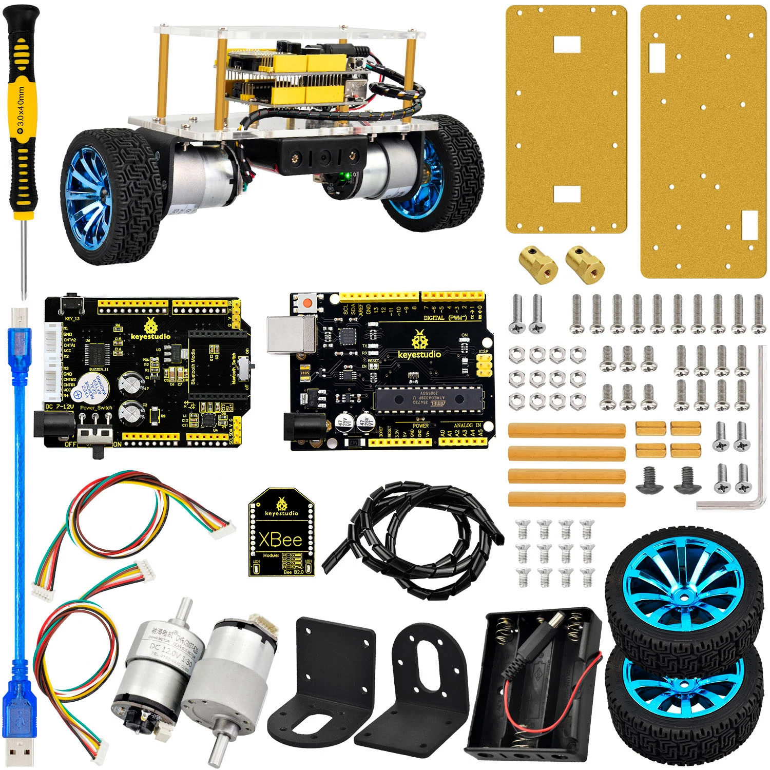 Keyestudio DIY Programmable Balance Robot Car Kit For Arduino UNO Robot Self-balancing Car DIY Electronic Kit/STEM Toys Kids