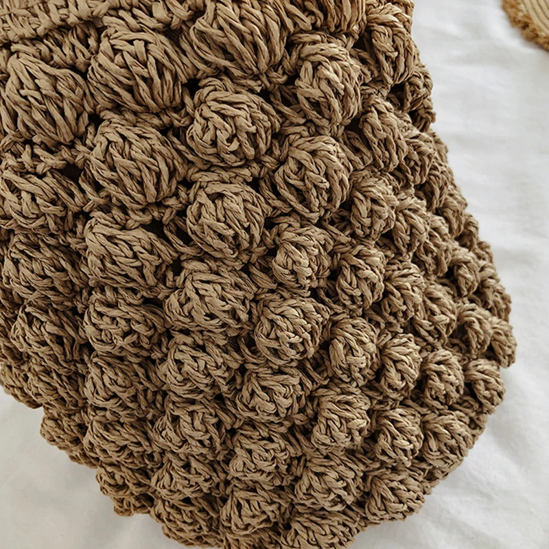 Yogodlns Sommer Stroh Umhängetasche Frauen Große Kapazität Rattan Eimer Tasche Handarbeit Gewebt Strand Tasche Mode Urlaub Handtasche Tote – Detail 31