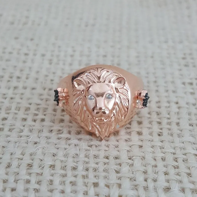 Lion Ring Lion Head Ring Star Ring Women Ring 925 Sterling Silver