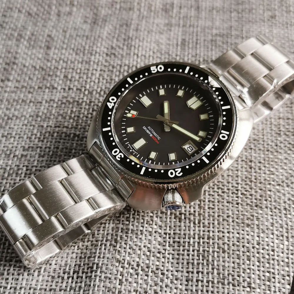 Kagawana-relojes mecánicos de lujo para buceo, pulsera de acero luminoso, anillo de bisel de 120 clics, corona de zafiro, 30bar, resistente al agua, 4,1