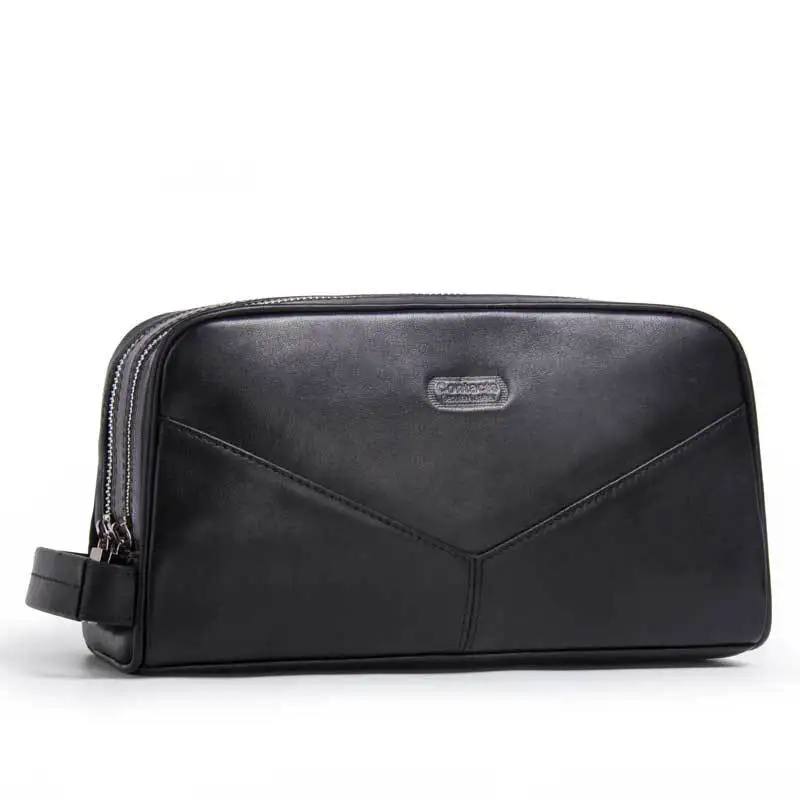 genuine leather cosmetic bag for men vintage crazy horse leather man make up bags small travel bags male toiletry bag